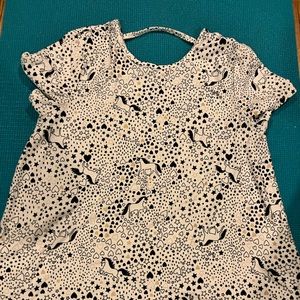 Girls 18 xxl White cotton top with horse print